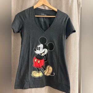 Disney Charcoal Tee with Mickey in Red and Gold